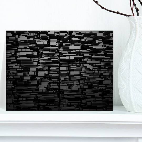 Designart - Black 3D Geometric Background